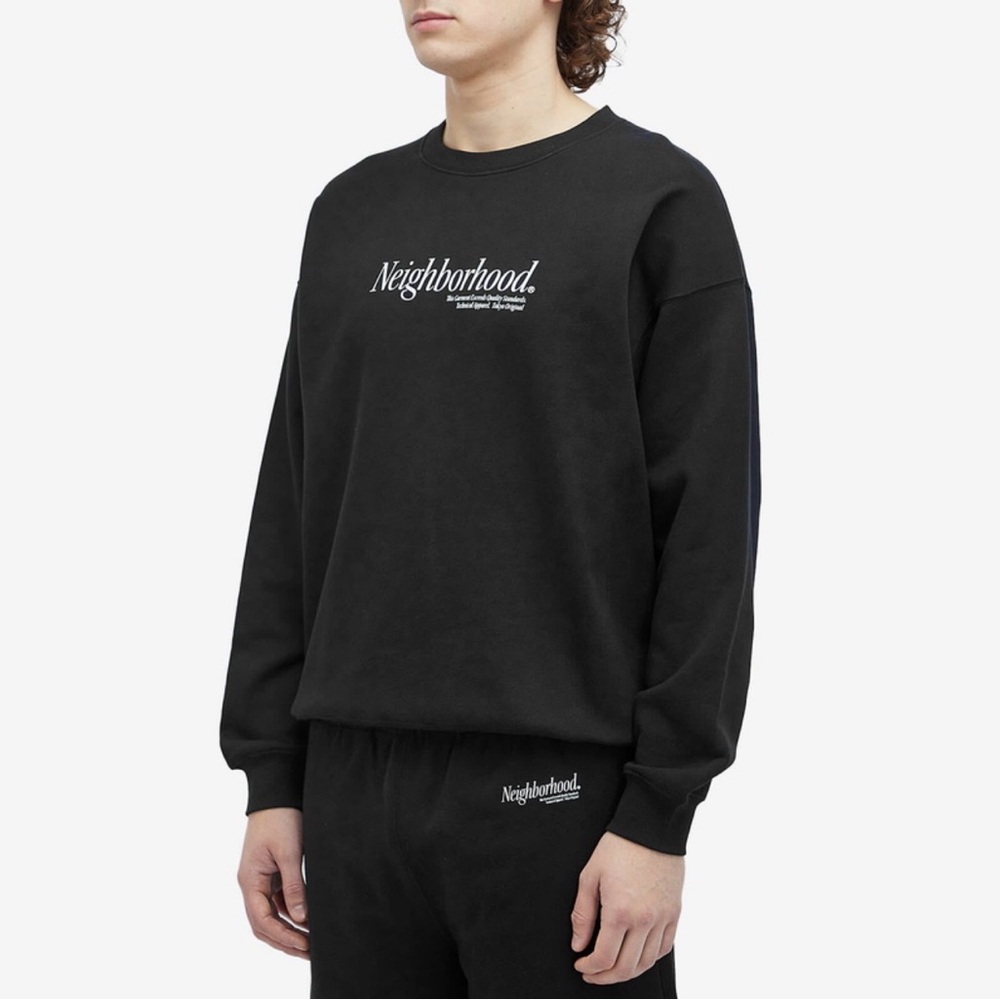 Neighborhood 🖤 Men's Home Sweatshirt Black 100% Cotton Crewneck Size Small EUC